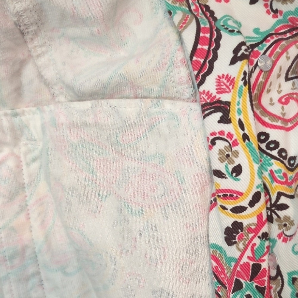 Jessica London White Multi Paisley Jean Jacket 14W - Picture 6 of 12